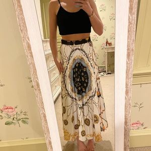 Long silky pleated Zara skirt